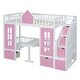 preview thumbnail 18 of 29, Twin over Twin Bunk Bed Turn into Upper Bed and Down Desk, White