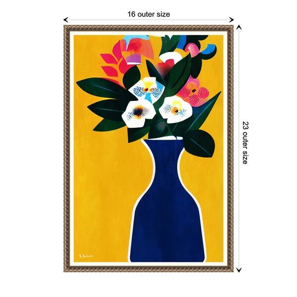 Sunshine Flowers by Bo Anderson Framed Canvas Wall Art Print Bed Bath