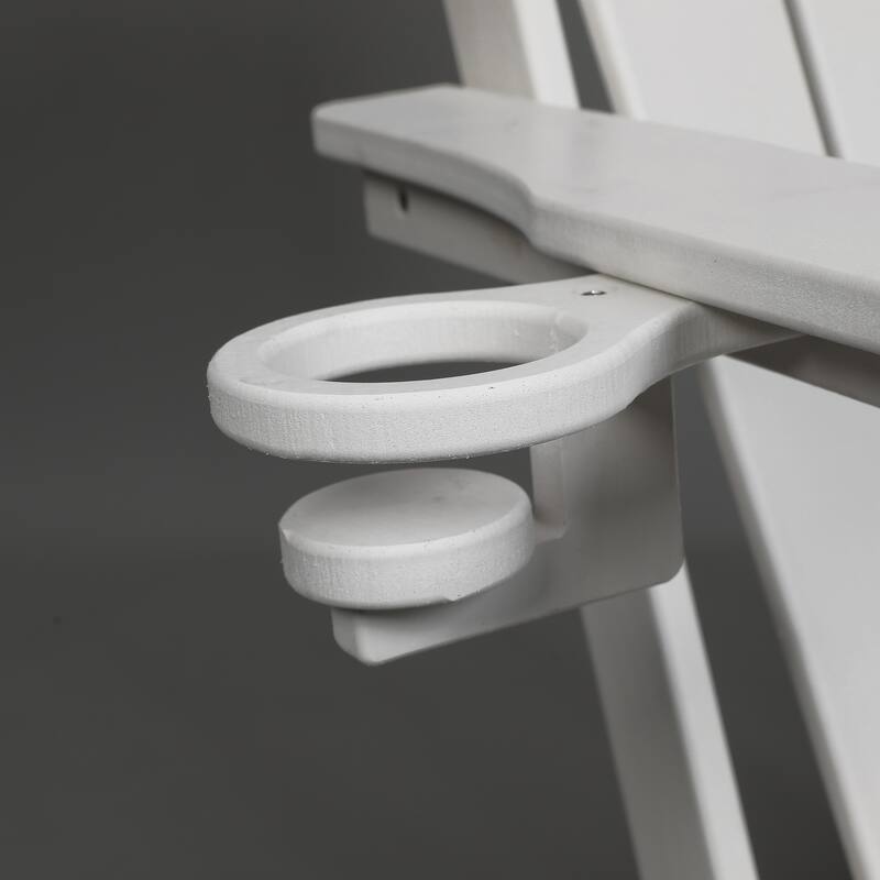 HDPE Folding Adirondack Chair with Dual Cup Holder - Composite Adirondack Chair with Wood Texture