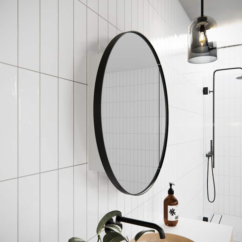 One Door Steel Frame Round Shape Medicine Cabinet