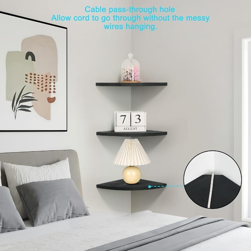Corner Wall Shelves - 10"D x 10"W x 0.7"H