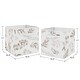preview thumbnail 3 of 2, Floral Leaf Foldable Fabric Storage Bins - Ivory Cream Beige Taupe Gender Neutral Boho Watercolor Botanical Flower Woodland