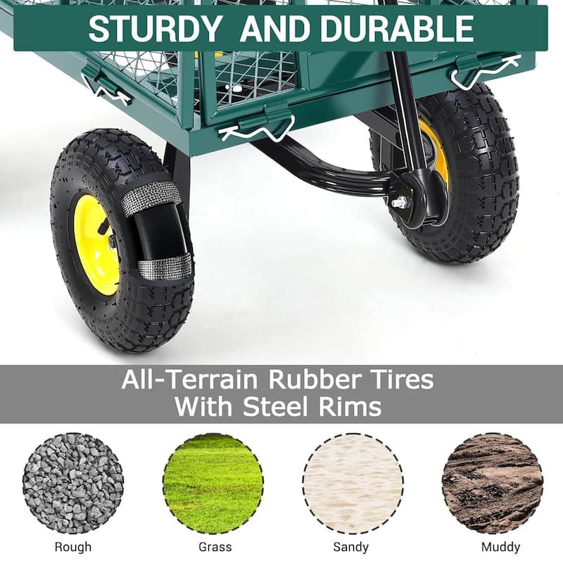 880 Lbs Capacity Garden Wagon Carts on Wheels for Lawn Garden Yard