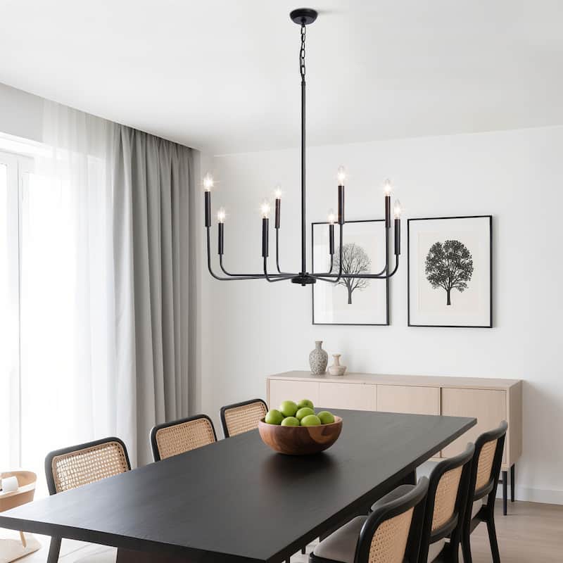 Modern Farmhouse 8-Light Classic Candle Light for Dining Living Room