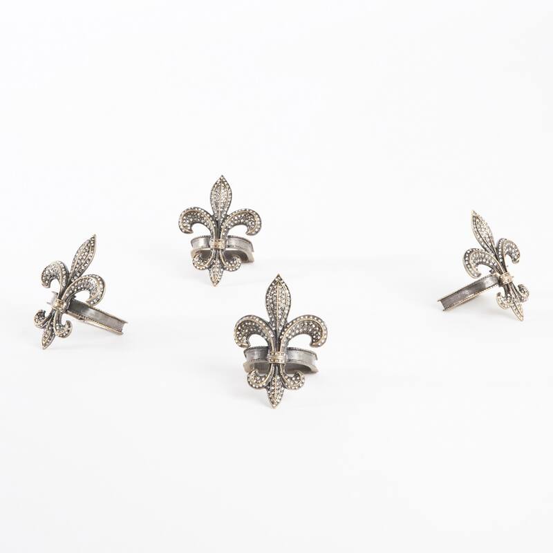 Fleur-de-Lis Design Napkin Ring (Set of 4)