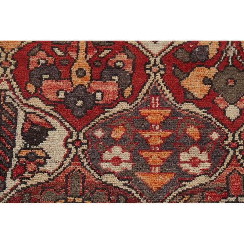 Garden Design Bakhtiari Persian Vintage Rug Hand-Knotted Wool Carpet - 6'10"x 10'8"