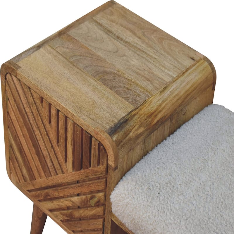 Artisan Furniture Solid Wood Boucle Carved Telephone Table