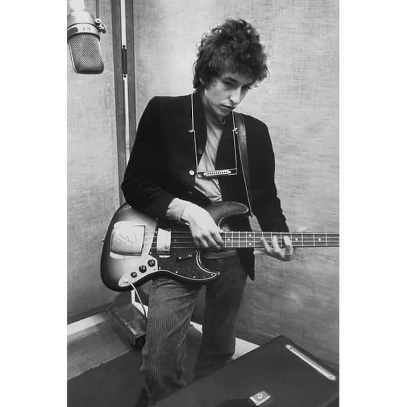 Bob Dylan Black and White Art Poster - 24 x 36 Inch