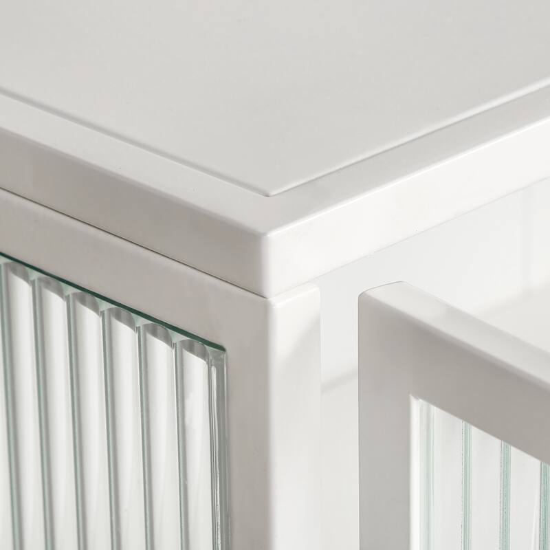 Glass Doors Two-door Wall Cabinet with Featuring Three-tier Storage
