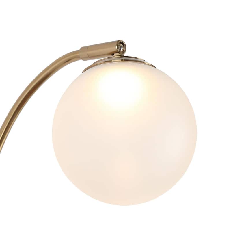 Icey 1-Light Modern Frosted Glass LED Black Gold Wall Sconce Globe Bathroom Vanity Light - 4.7" L x 12" W x 15" H