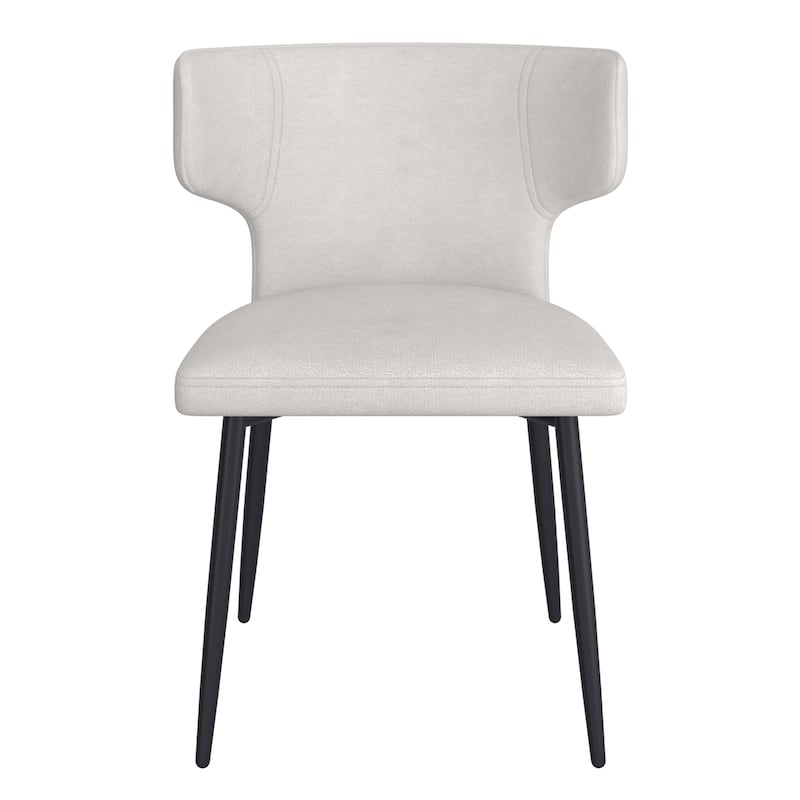 Contemporary Fabric and Metal Dining Chair, Set of 2