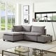 Madison Fabric Down Feather Sectional Loveseat with Ottoman USB Storage ...