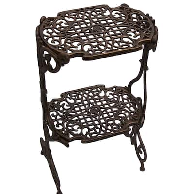 Oakland Living Corporation Entwine Bronze Iron 2-Level Plant Stand