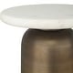 preview thumbnail 4 of 2, Uttermost Reiss Marble & Brass Drink Table - 12"W x 12"D x 22.5"H