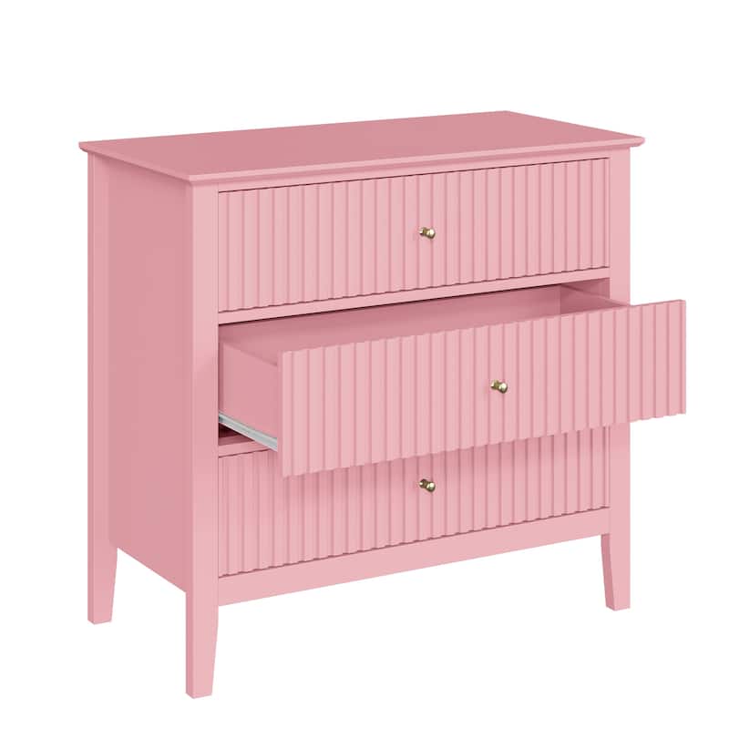 Fluted 3 Drawer Dresser