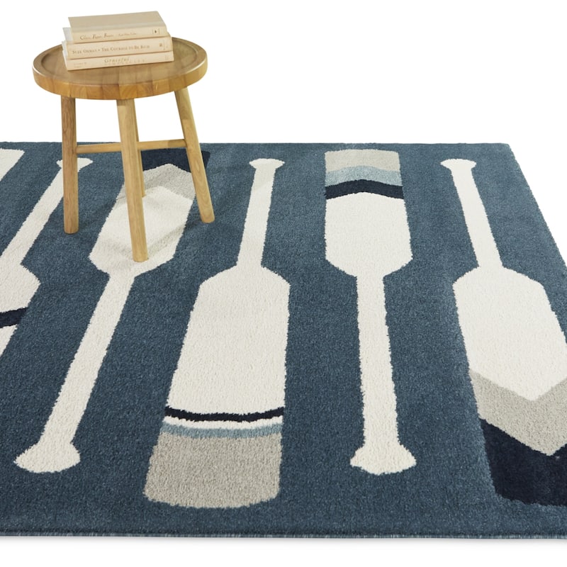 Joseph Oar Paddle Area Rug - 7'10" x 10' - Blue - Rectangle