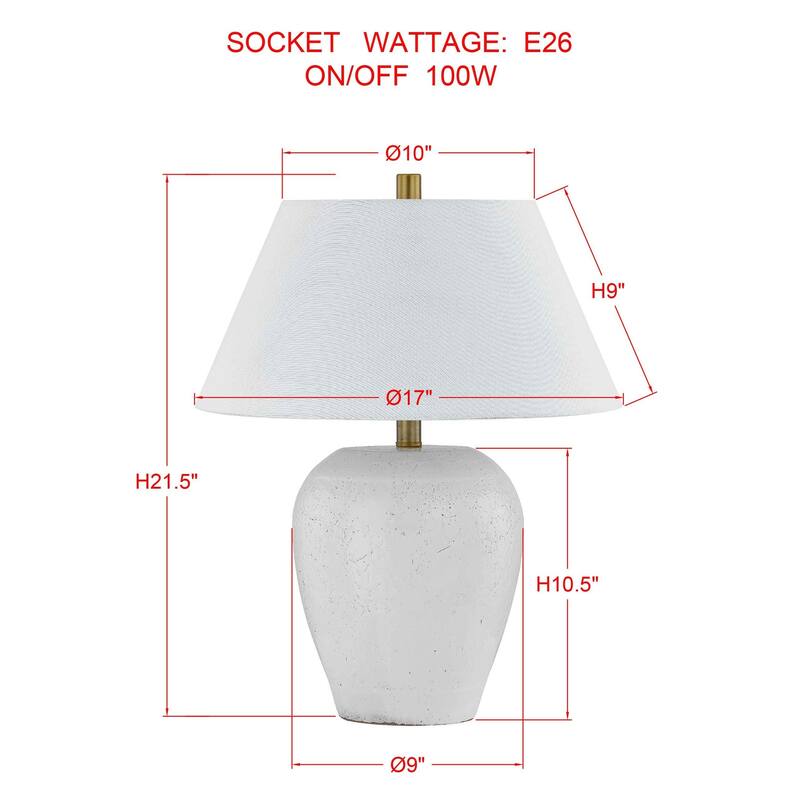 Ruth 22" Table Lamp with Linen Shade, White