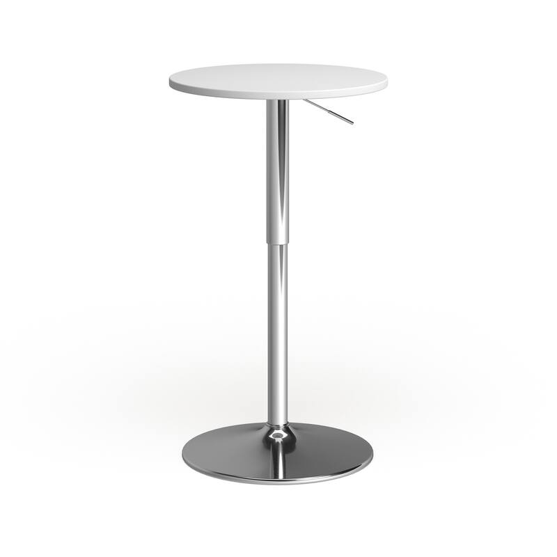 Porch & Den Oakberry 23-inch Wood Top Adjustable Bar Table - White
