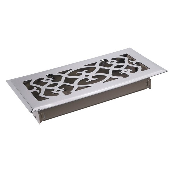 TA Industries C164-OSN 04X10 Scroll Floor Register, Satin Nickel