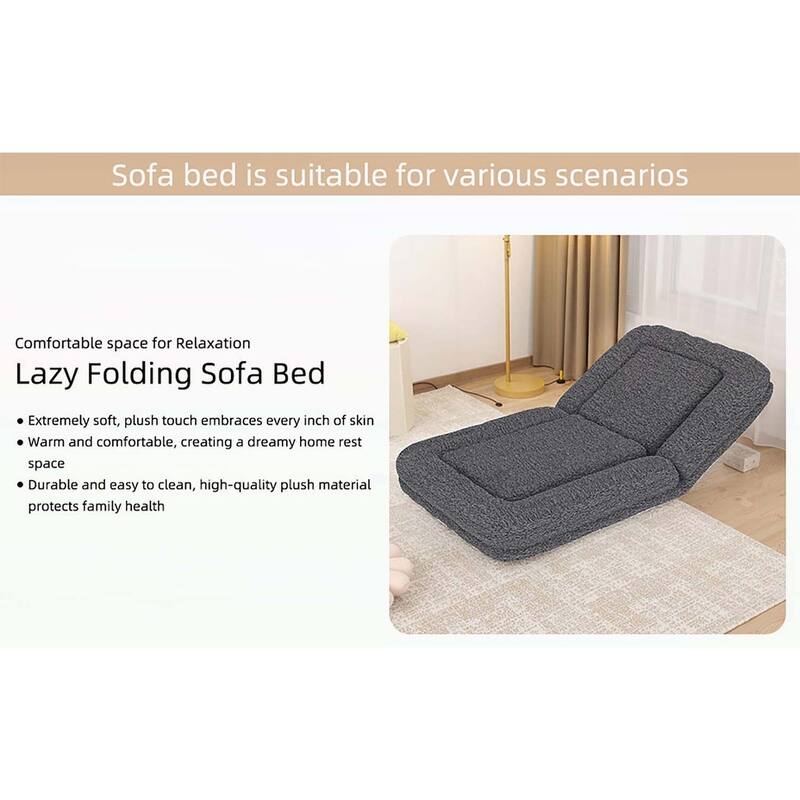 Sleek Modern Design Folding Sofa Chair with 5 Adjustable Positions for Gaming,Meditation,and Relaxation