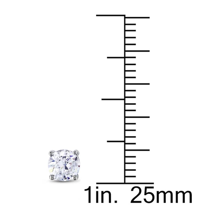 Miadora Cubic Zirconia Stud Earrings in Sterling Silver - 5.1 mm x 5.1 mm x 3.8 mm