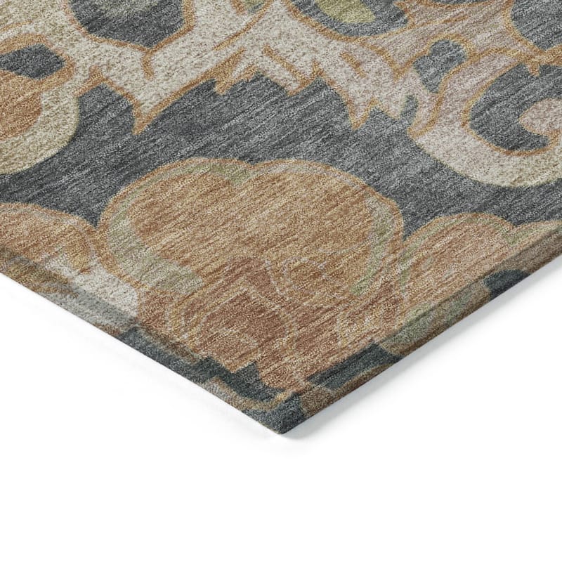 HomeRoots Damask Traditional Rectangle Outdoor Rug