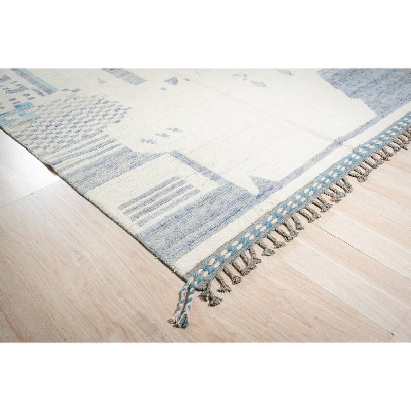 Home Decor Ivory Hand-Knotted Wool Contemporary Marrakech Handspun Area RugTimeless Elegance for Living Room, Bedroom, Office, o