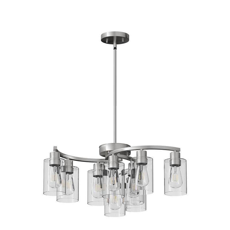 9-Light Modern Farmhouse Chandelier - Chrome
