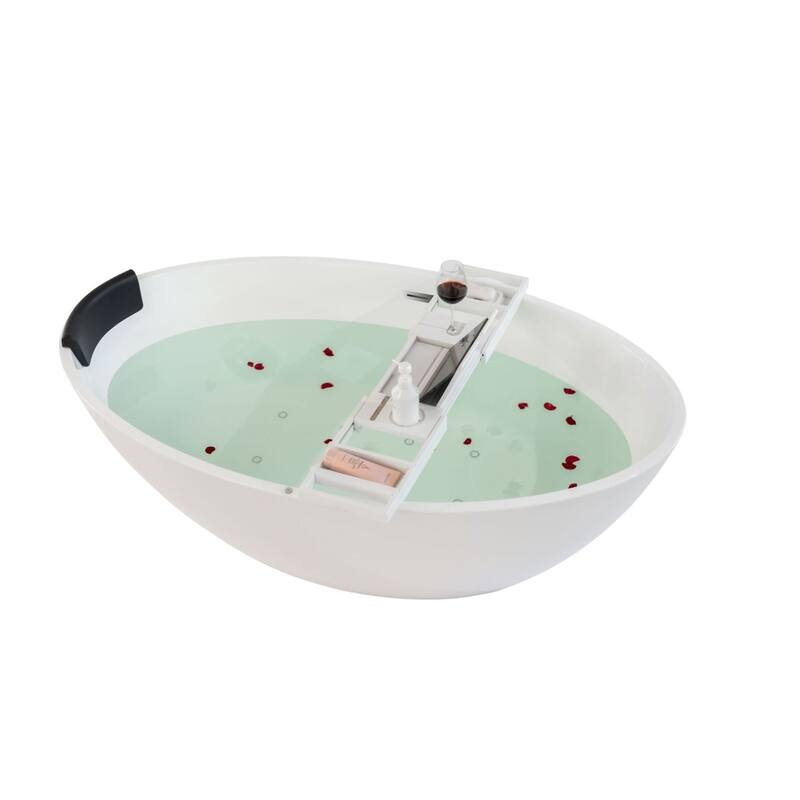 Vanity Art 69" Freestanding Acrylic Soaking Bathtub with Slotted Overflow & Pop-up Drain