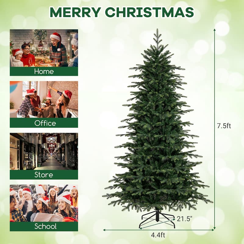 Gymax 6/7.5/9 FT Christmas Tree w/714/1162/1770 Branch Tips