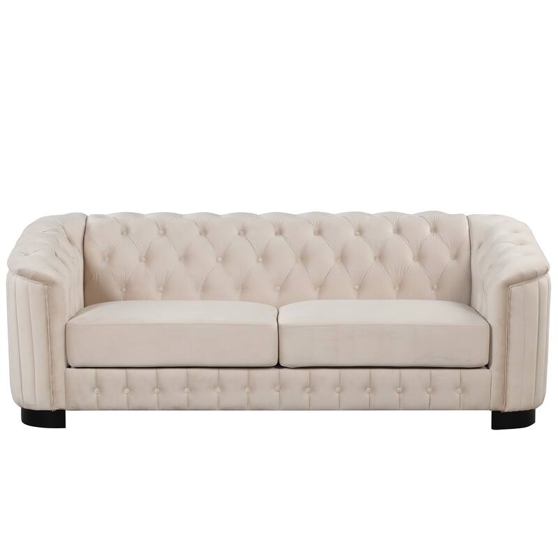 3 Pieces Modern elvet Upholstered Living Room Sofa Set Sectional