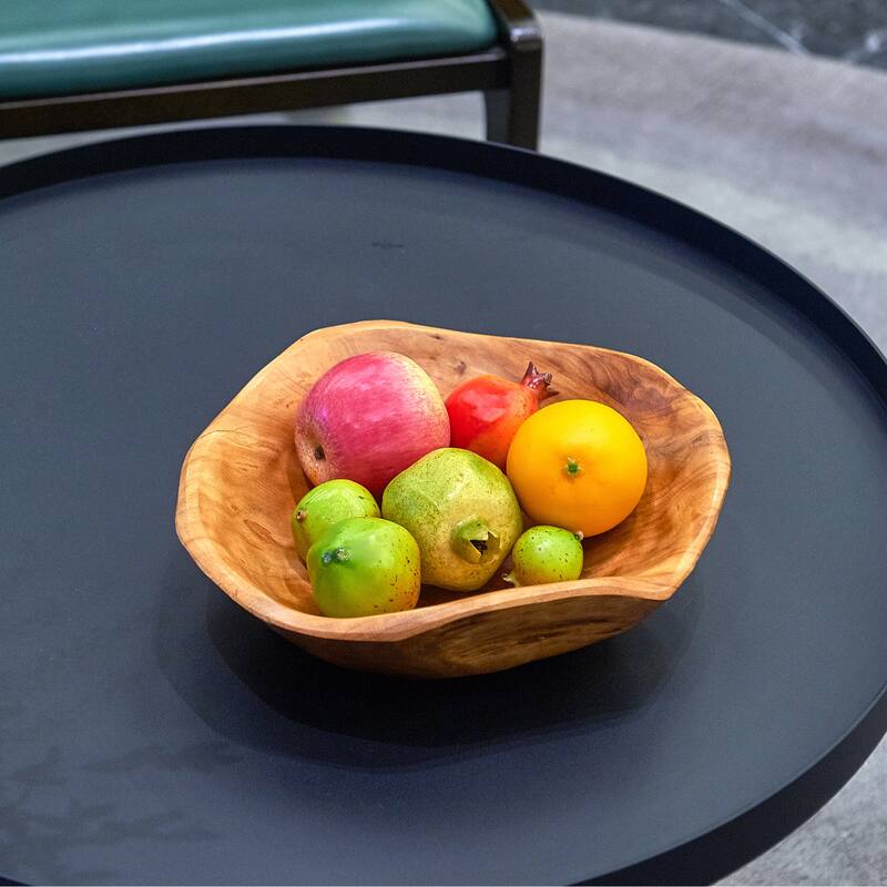 Greenage Cedar Fruit Bowl, Wooden Storage Natural Crafts Serving Bowls