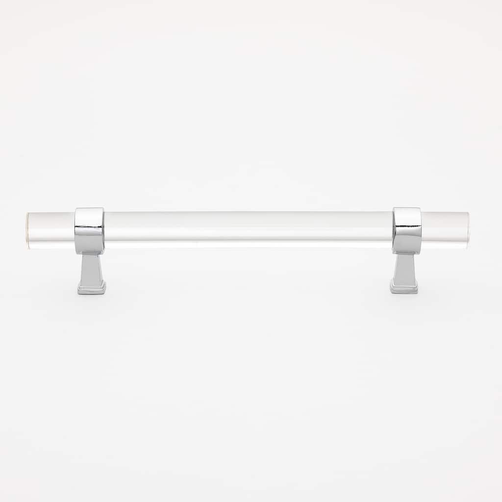 GlideRite 6-5/16 in. Clear Acrylic Cabinet Drawer Pulls (Pack of 10 or 25) - Acrylic & Polished Chrome