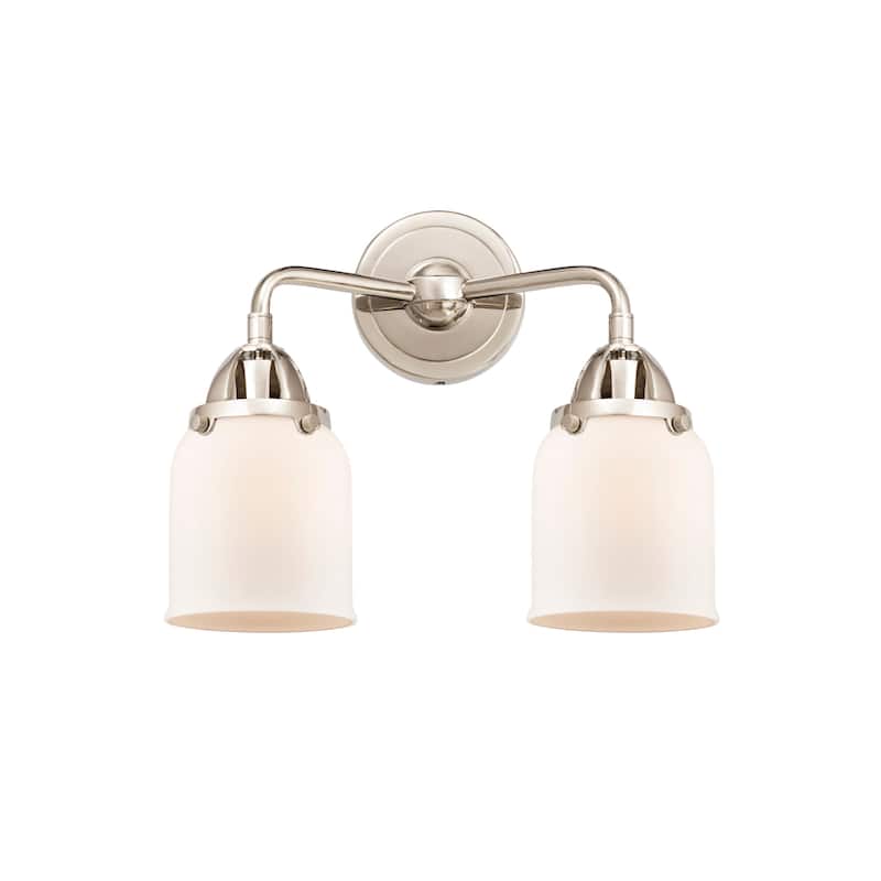 Innovations Lighting 288-2W-13-13 Bell Vanity Bell 2 Light 13" Wide - Polished Nickel / Matte White