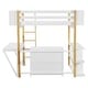 preview thumbnail 4 of 18, White Full Size Solid Wood Loft Bed with Storage Cabinet & Desk