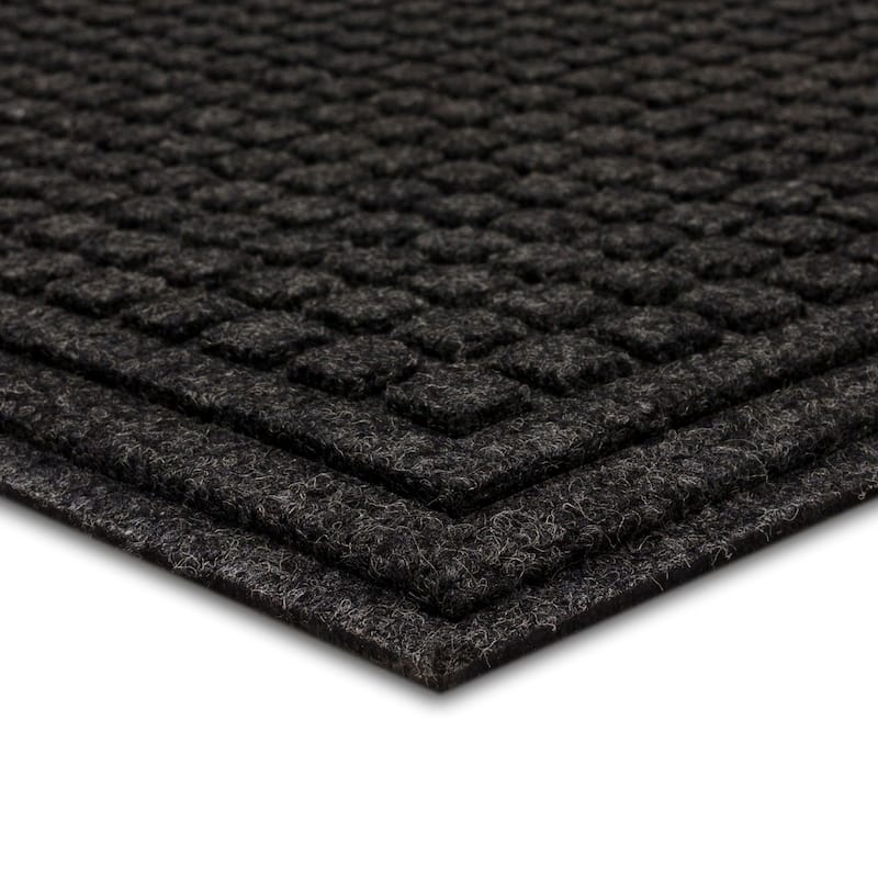 Mohawk Home Waffle Grid Impression Indoor/Outdoor Recycled Rubber All Weather Utility Doormat
