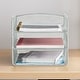 preview thumbnail 2 of 4, Onyx 3-Tier Desk Organizer, Desktop File Storage & Paper Organization, Silver