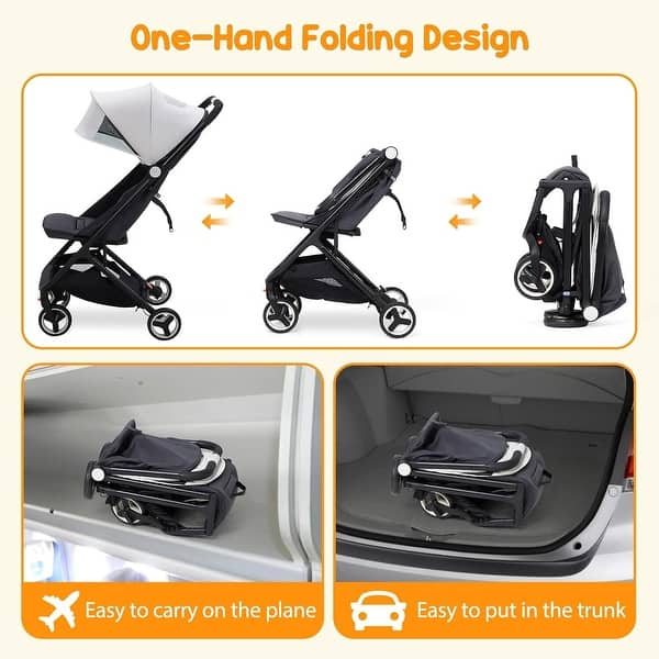 Compact One-Hand Fold Travel Stroller for Airplane Friendly - Bed Bath &  Beyond - 41014493
