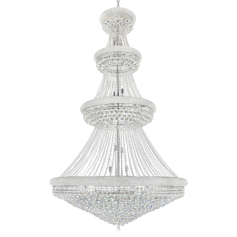 Empire 42 Light Down Chandelier With Chrome Finish - Chrome