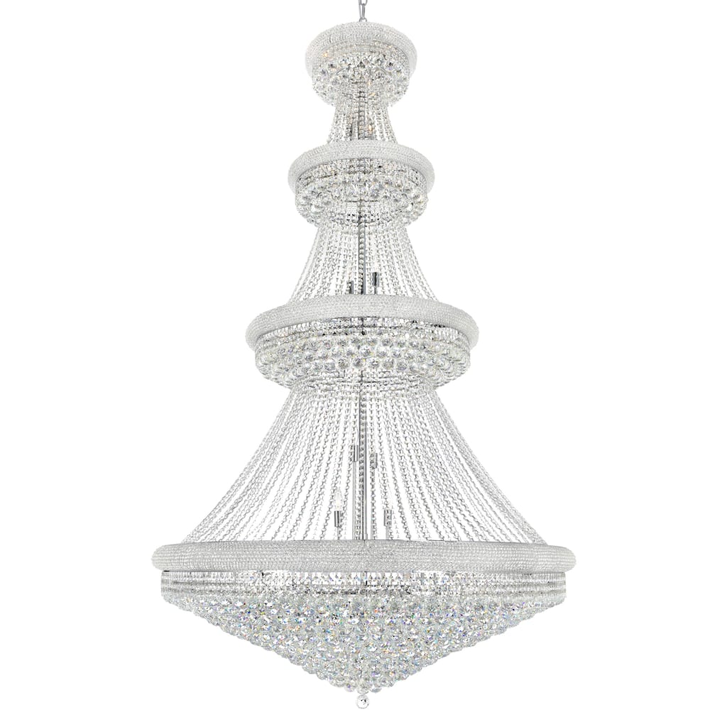 Empire 42 Light 50in Chrome Down Chandelier with Crystals