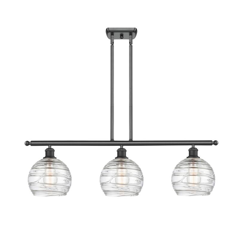 Innovations Lighting 516-3I-11-36 Athens Linear Athens 3 Light 36" - Clear Deco Swirl / Matte Black