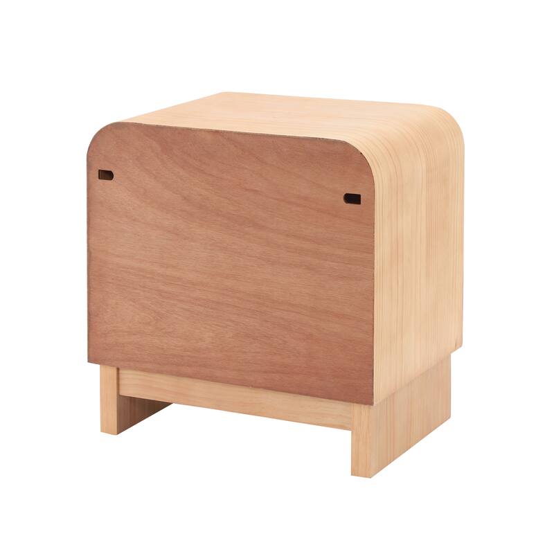 Christopher Knight Home - Boho Minimalist 23.62" Nightstand with Glide Drawer, Open Shelf & Iron Handle, Versatile Home Use