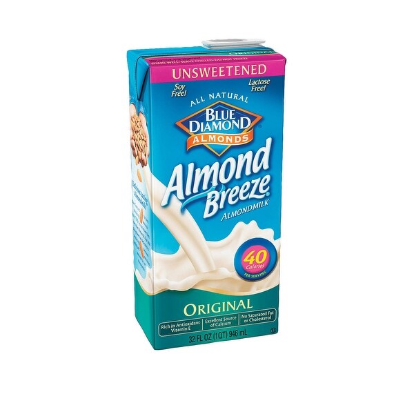 Almond Breeze Almond Milk - Unsweetened Original - Case of 12 - 32 fl oz