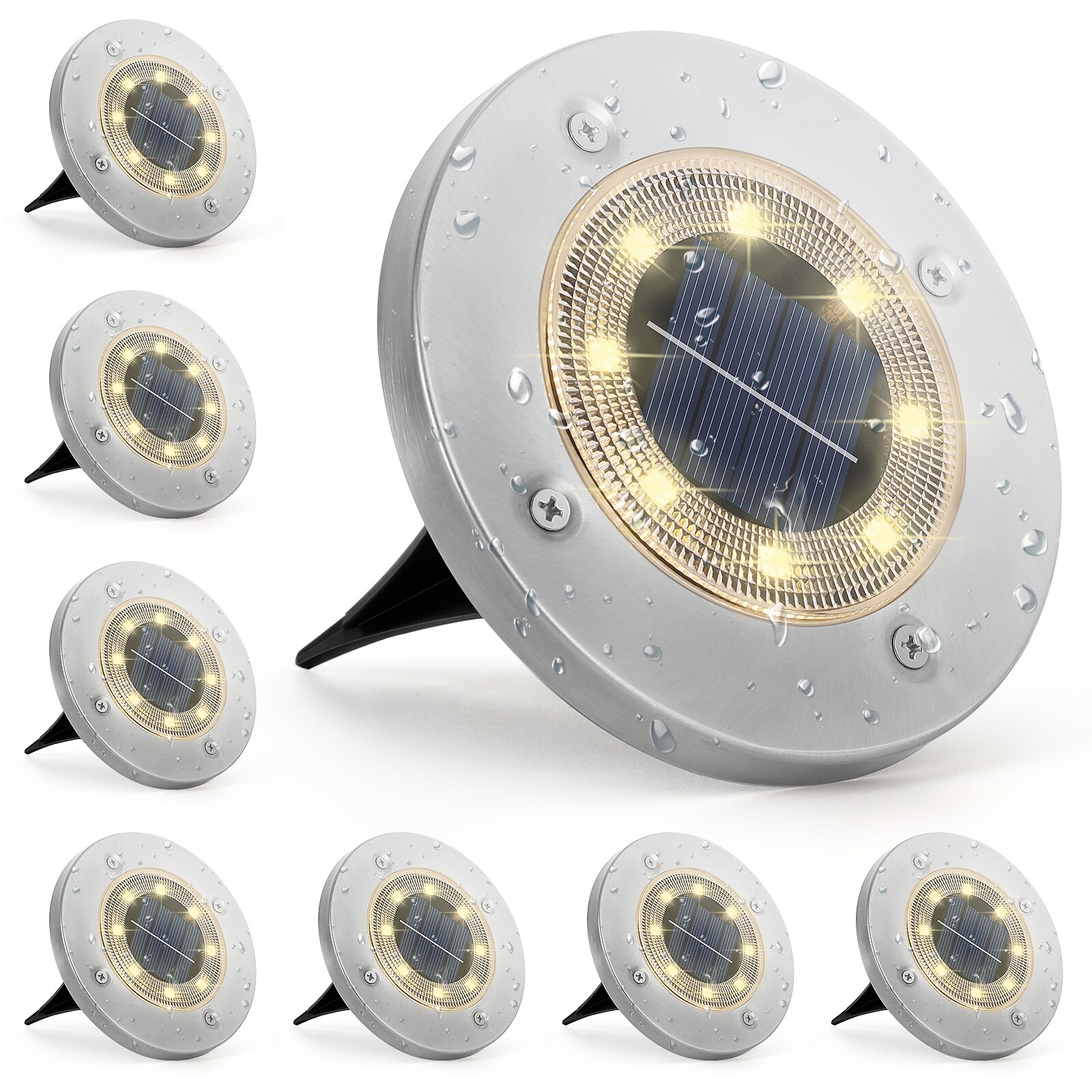 Solar disc garden lights on sale