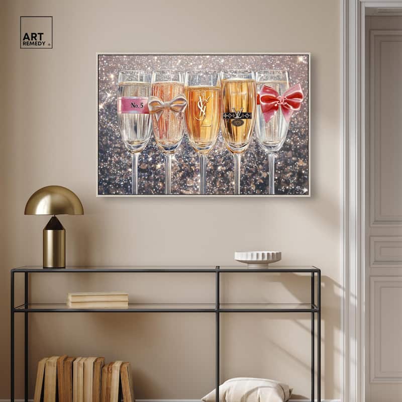 Champagne Glasses Glitz Canvas by Art Remedy