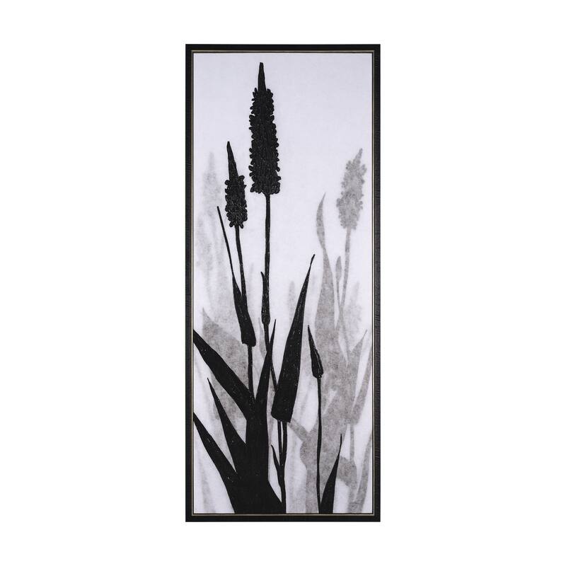 Floral Silhouette I Framed Canvas Art Print