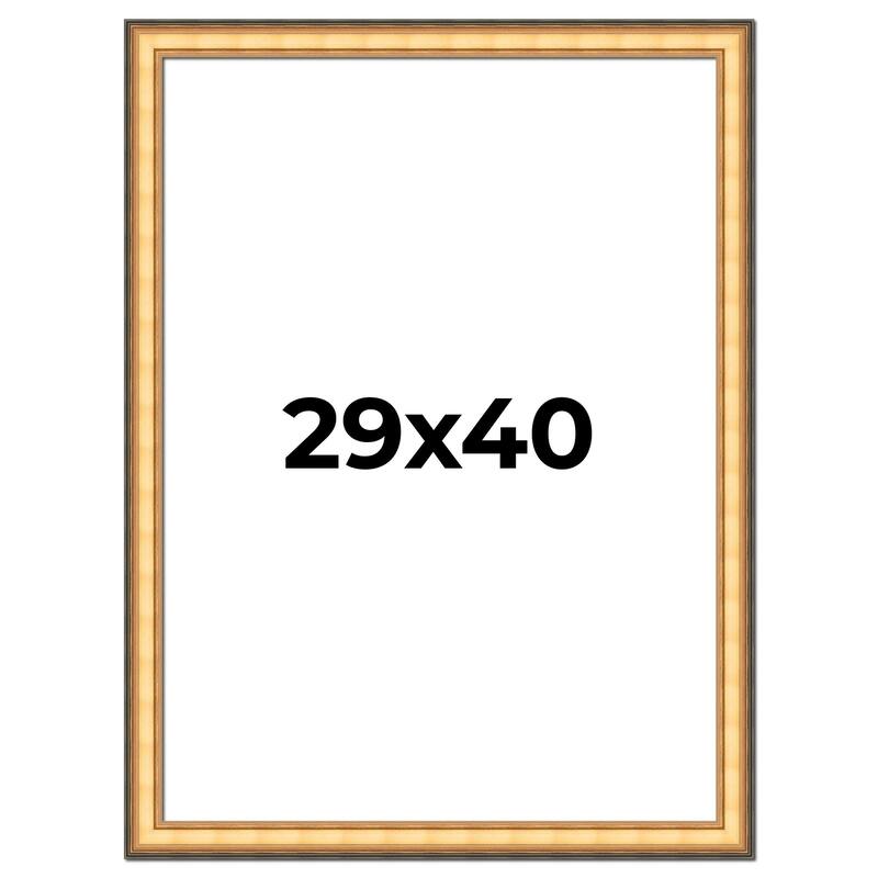 29x40 Frame Gold Plein Aire Solid Wood Picture Frame Width 2 Inches |