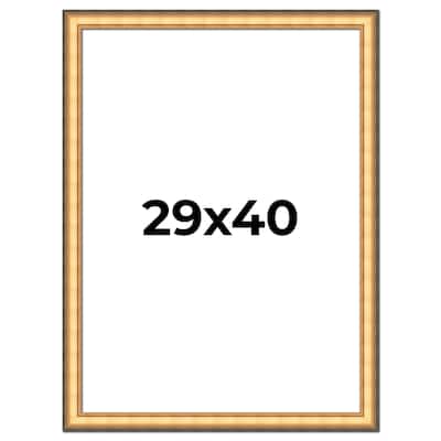 29x40 Frame Gold Plein Aire Solid Wood Picture Frame Width 2 Inches |