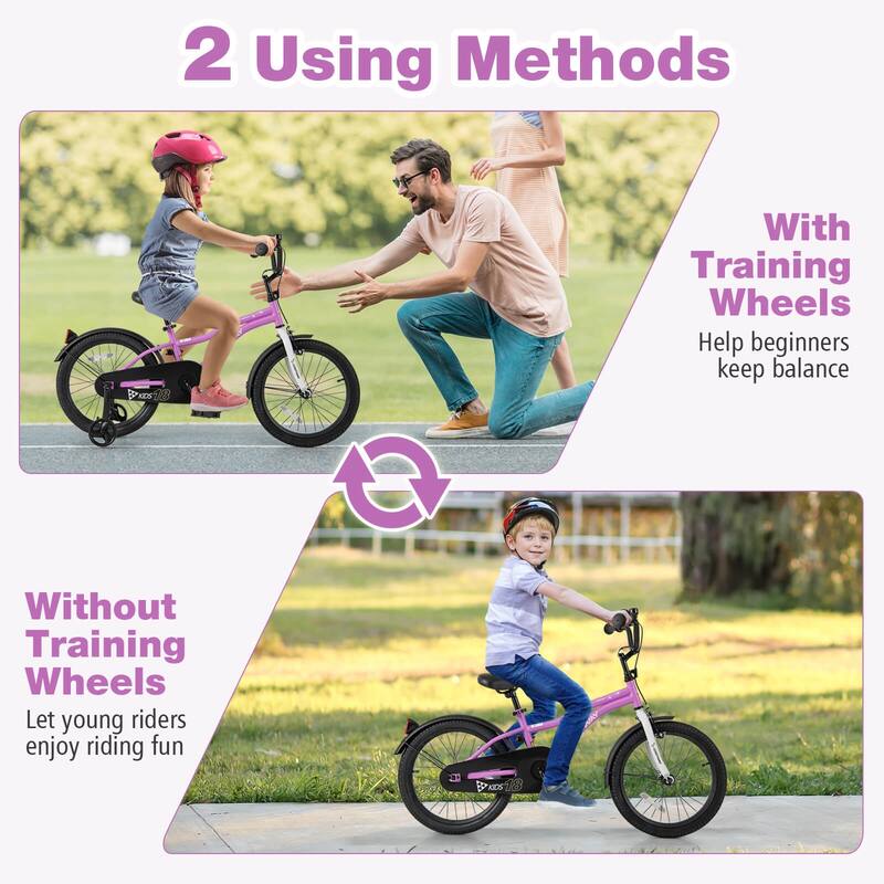 Costway 12"/14"/16"/18" Kids Bike for 3-4 Years Old Boys & Girls with