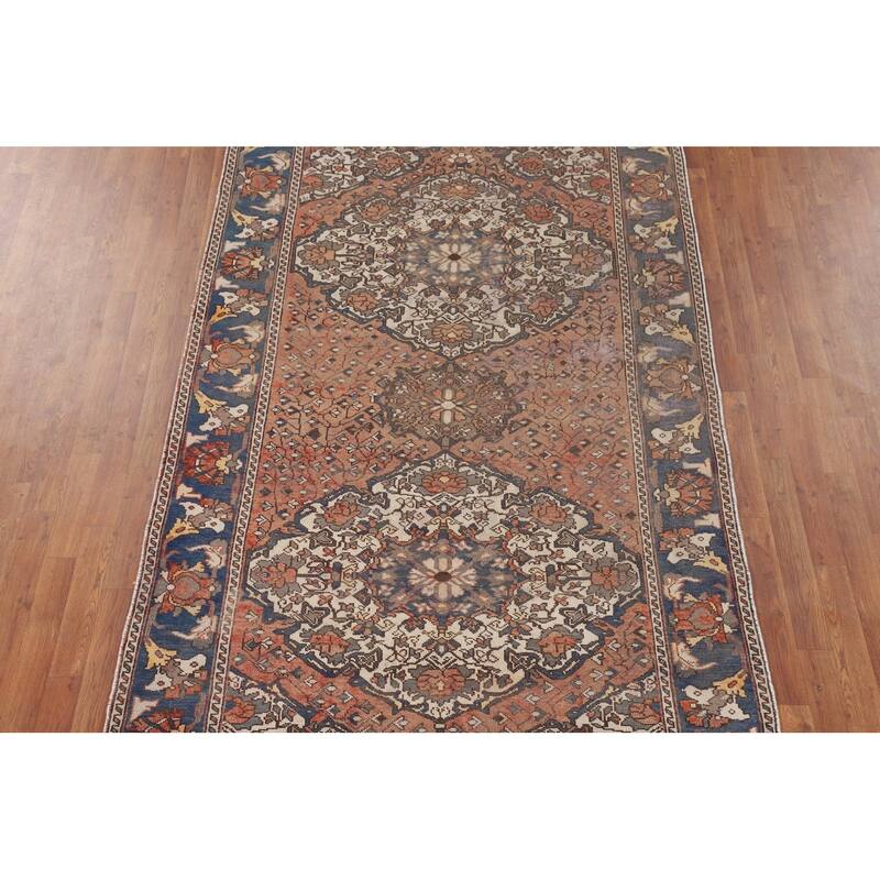 Bakhtiari Persian Vintage Area Rug Handmade Bedroom Wool Carpet - 5'2" x 10'1"